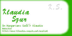 klaudia szur business card